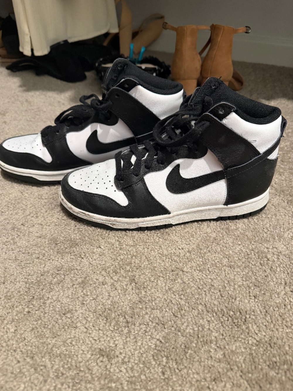 Nike Dunk High Panda Black White Sneakers Size 8